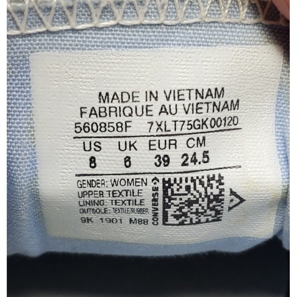 Converse Shoreline Shoes Womens 8 Light Blue Slip On Sneakers Cinch Heel - Picture 12 of 13